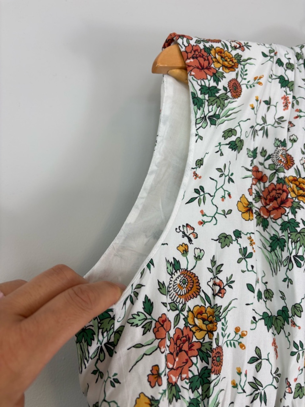 Anthropologie The Tommie cap sleeve smocked front zip floral midi - Picture 7 of 14